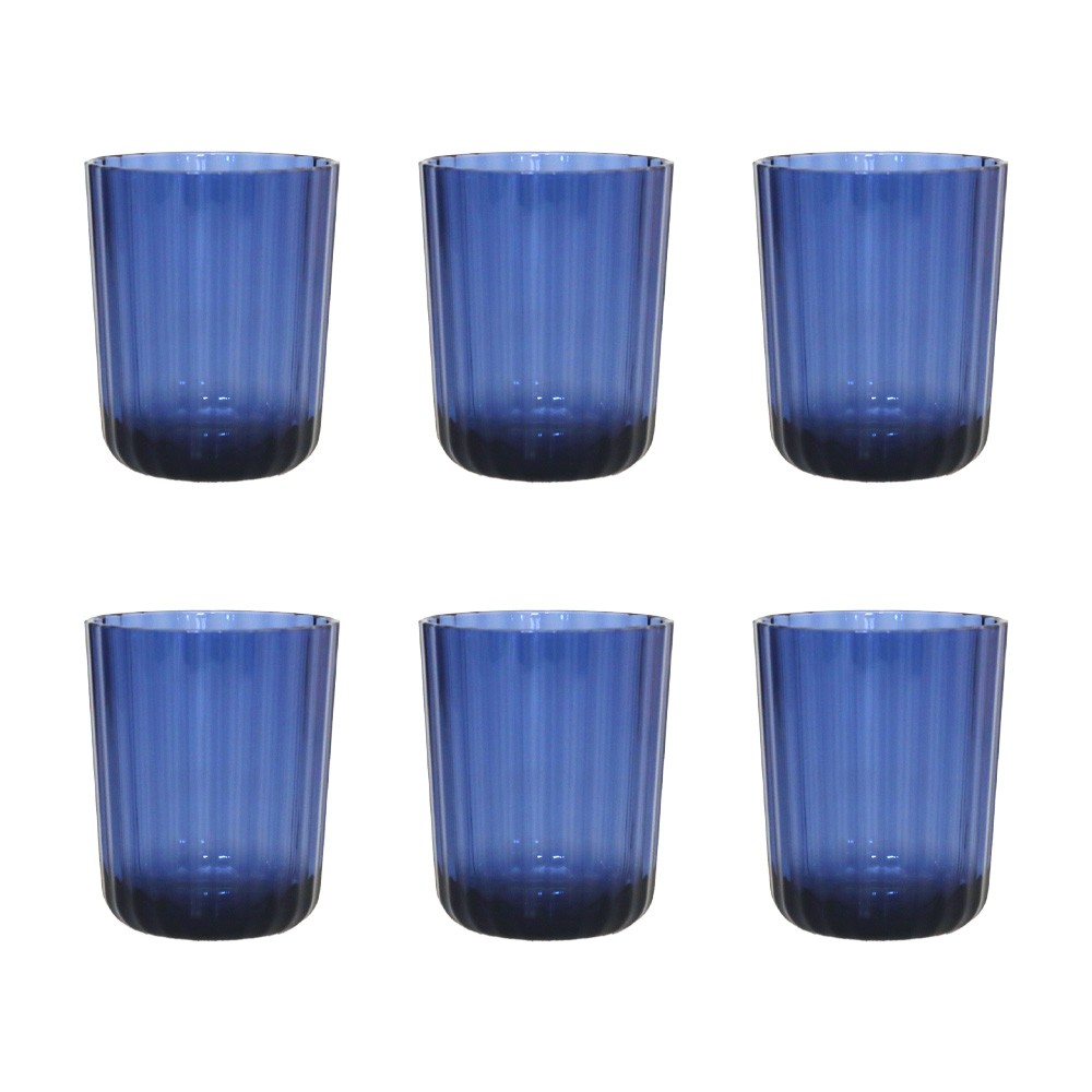 Blue acrylic water glasses - set of 6