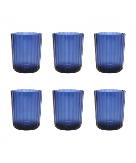 Blue acrylic water glasses - set of 6