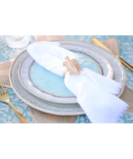 Turquoise porcelain dinner plate 27x27x1.6cm