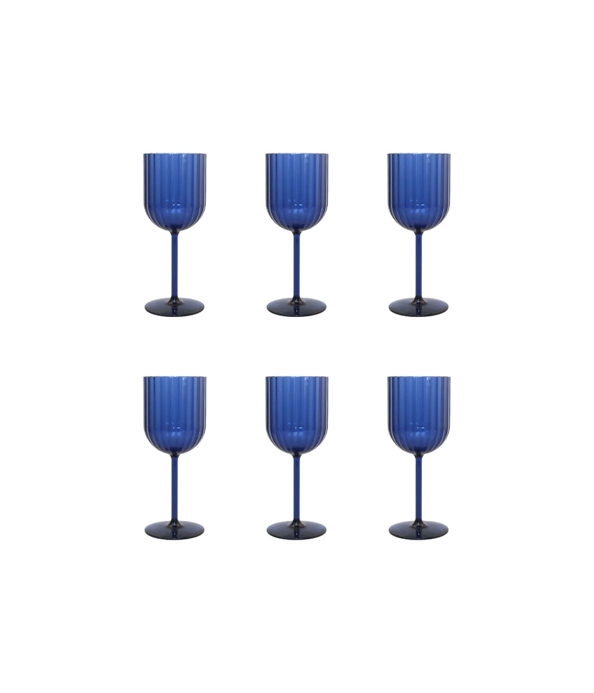 Verres à vin bleu en acrylique - lot de 6