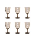 Verres à vin marron en acrylique - lot de 6