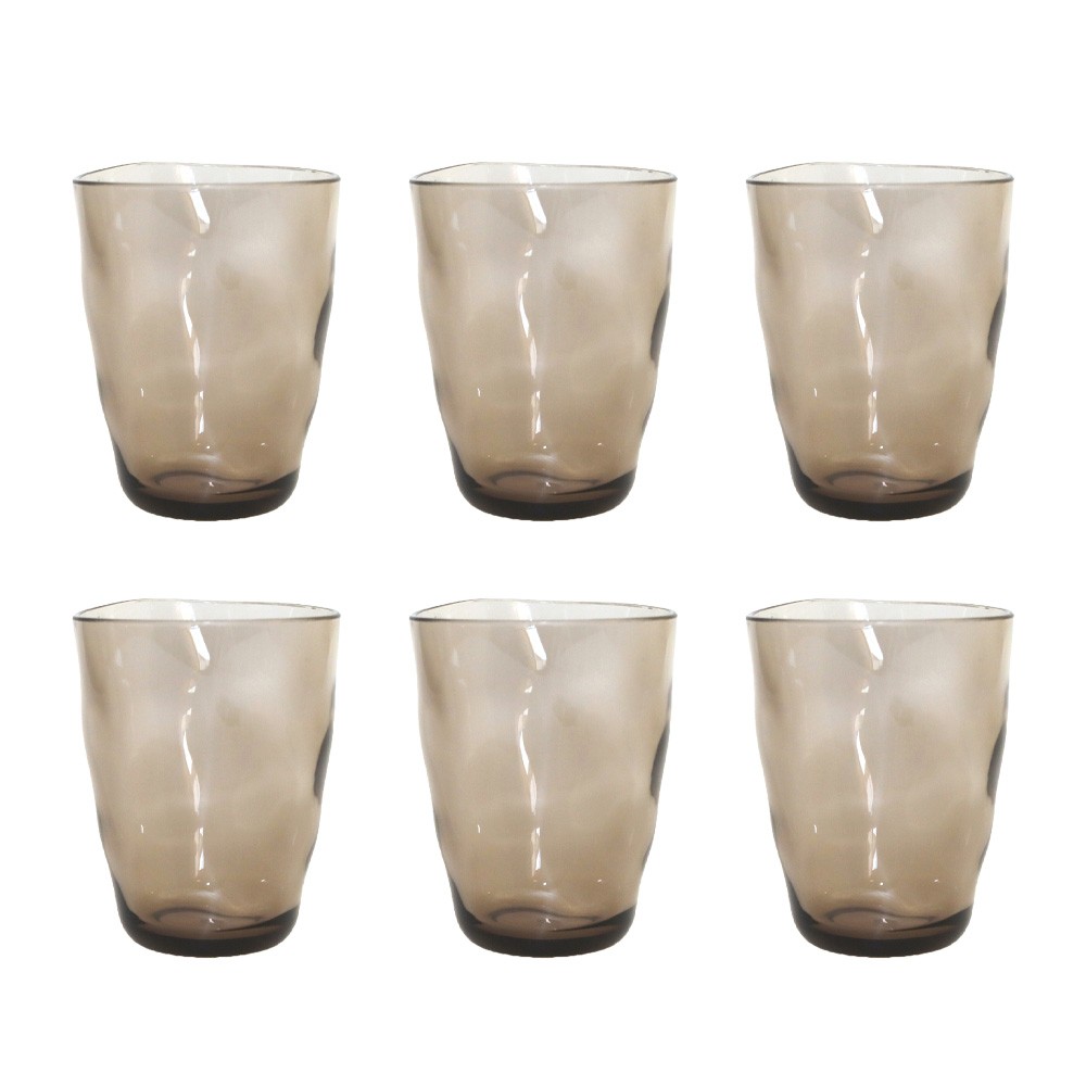 Verres à eau marron en acrylique - lot de 6