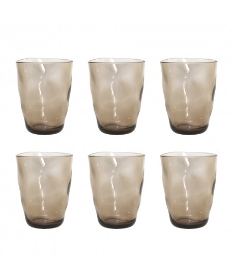 Verres à eau marron en acrylique - lot de 6