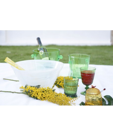 Verres à vin vert en acrylique - lot de 6