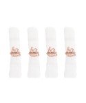 Lot de 4 ronds de serviettes corail rose gold