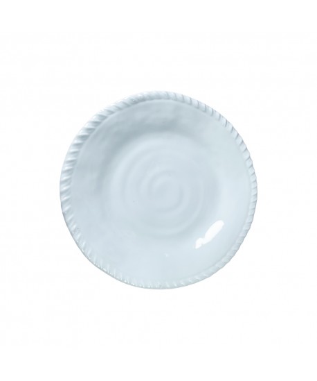 White melamine dessert plate with rope border 23x23x2cm