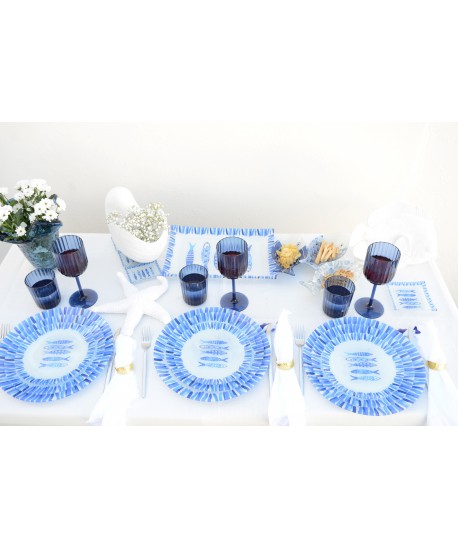 Blue acrylic water glasses - set of 6