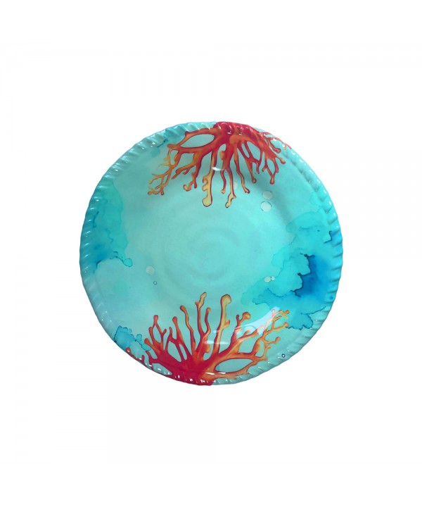 Coral melamine dessert plate 23x23x2cm