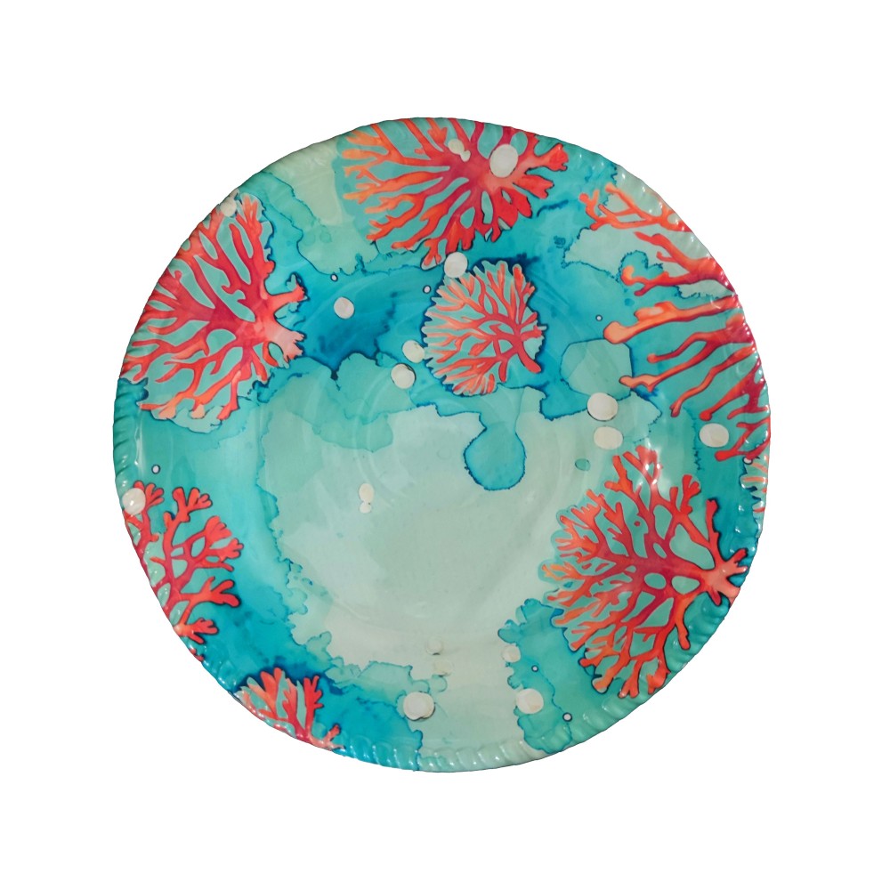 Coral melamine dinner plate 28x28x2.5cm