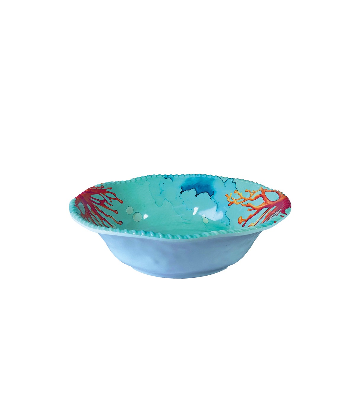 Saladier en mélamine corail 30.5x30.5x9cm