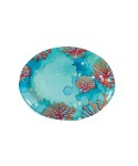 Coral melamine oval tray 43.5x21x2.5cm