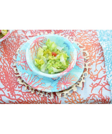 Coral melamine soup plate 20x20x5.5cm
