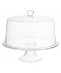 Plat à gâteaux sur pied avec cloche droite 33.5x33.5x27cm