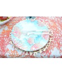 Coral melamine dinner plate 28x28x2.5cm