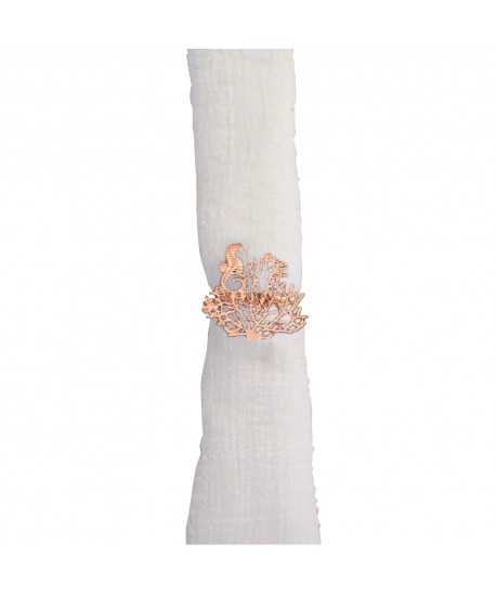 Lot de 4 ronds de serviettes corail rose gold