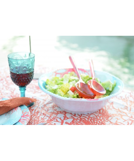 Saladier en mélamine corail 30.5x30.5x9cm