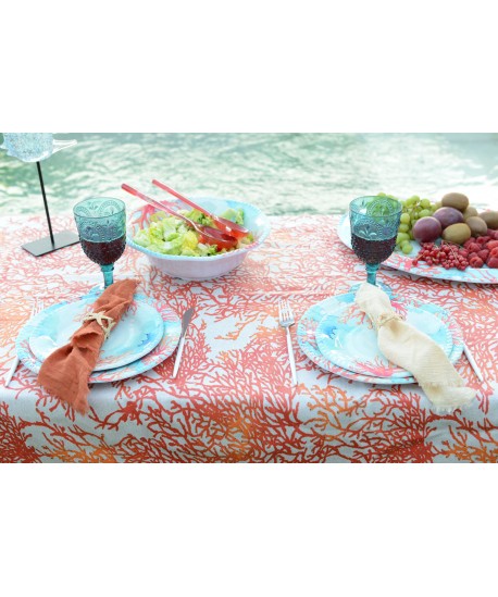 Saladier en mélamine corail 30.5x30.5x9cm