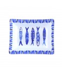 Coupelle rectangulaire poisson bleue 10.3x8.1x1.4cm - lot de 6