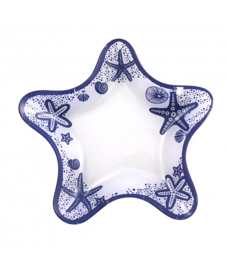 Blue starfish bowl 18.7x20.8x2cm - set of 6