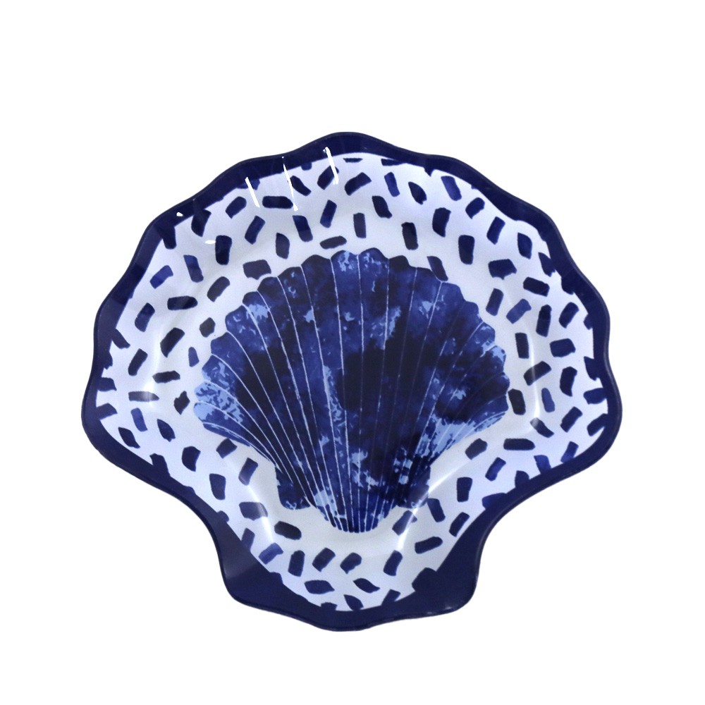 Coupelle bleue coquille Saint-Jacques 15.6x16.8x1.7cm - lot de 6