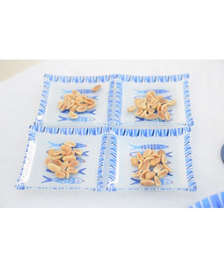 Coupelle creuse poisson 11.5x11.5x1.8cm - lot de 6