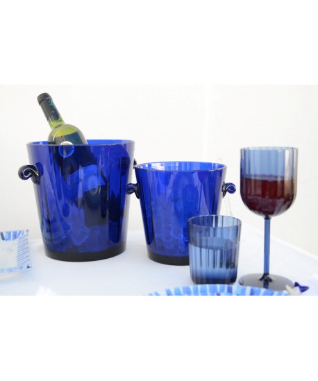 Dark blue champagne bucket 20.3x20.3x21.2cm