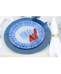 Assiette à dessert poisson bleu 20x20x1.3cm  - lot de 6