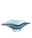Coupe décorative en verre bleue 33x18x10.5cm