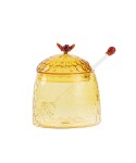 Amber honey pot 9.5x9.5x11.2cm