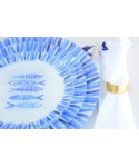 Assiette à dessert poisson bleu 20x20x1.3cm  - lot de 6