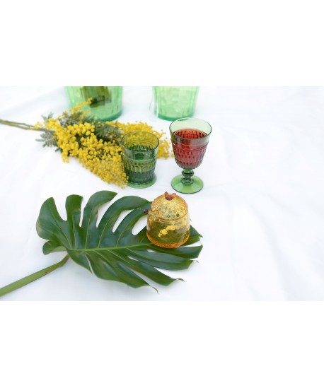 Amber honey pot 9.5x9.5x11.2cm