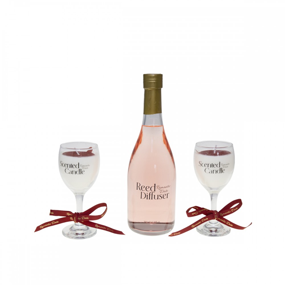 Gift box candles and glass diffuser