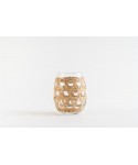 Verres à eau en rotin 9x9x12cm - lot de 6