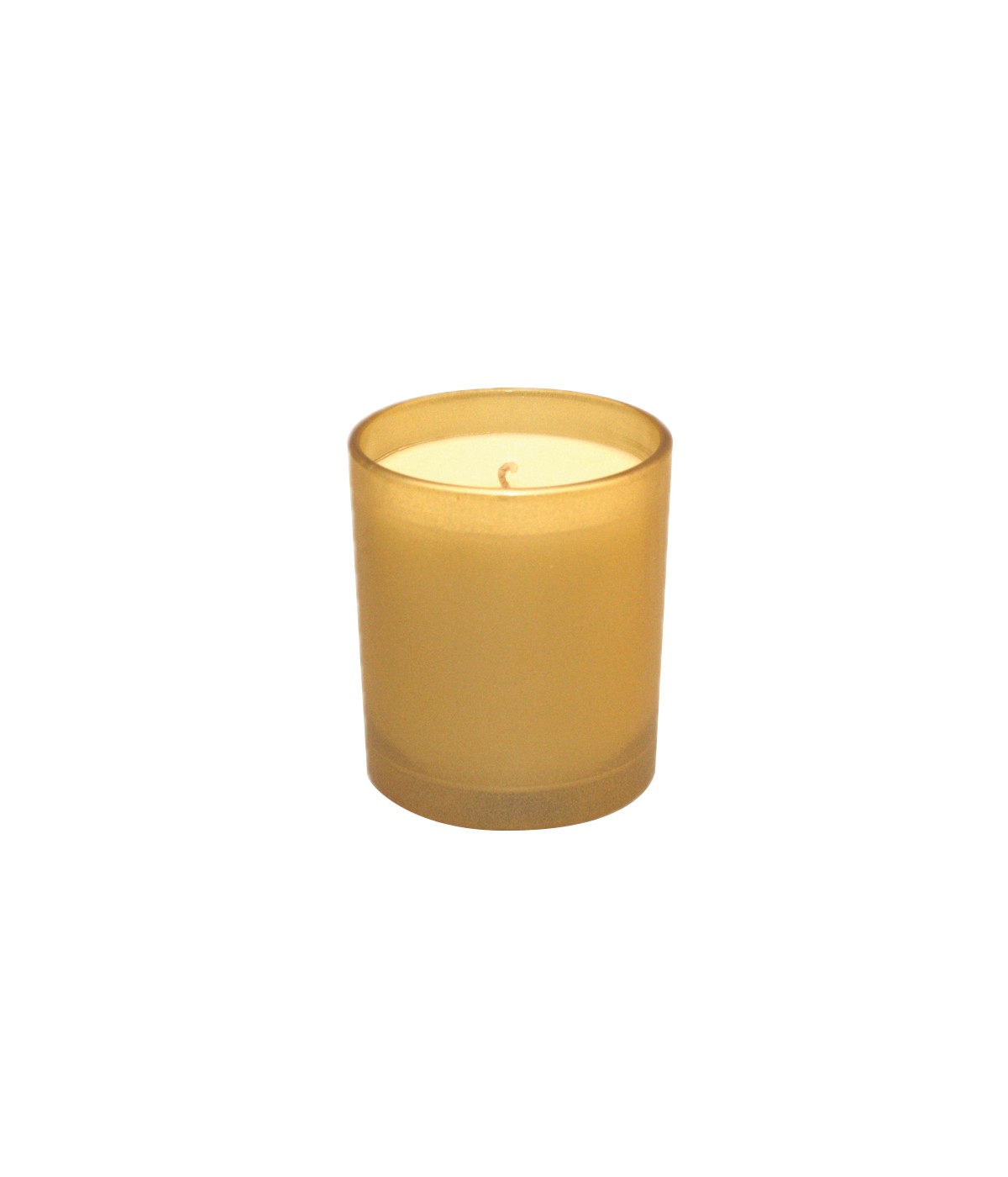 Gold candle vanilla scent 7x7x8cm