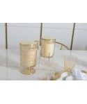 Gold pedestal candle cotton flower scent h18cm