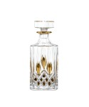 Glass whiskey decanter with gold detailing, 700ml
