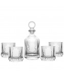 Coffret whisky en verre rayé avec carafe 500ml et 4 verres 330ml