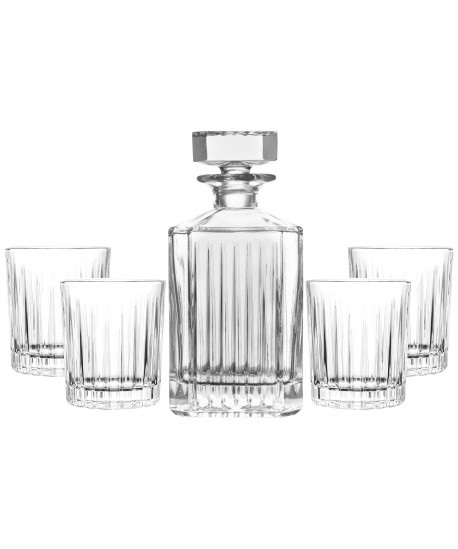 Coffret whisky en verre avec carafe 850ml et 4 verres 300ml