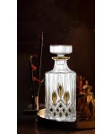 Glass whiskey decanter with gold detailing, 700ml