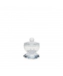 Silver crystal salt cellar with lid