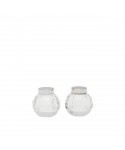 Round crystal salt and pepper shakers
