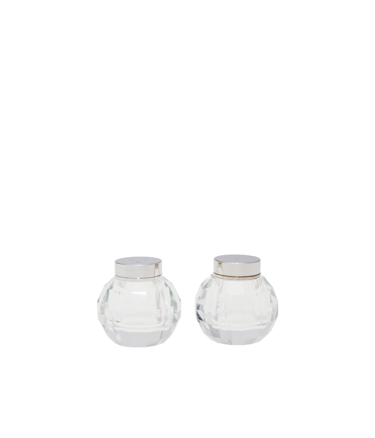 Round crystal salt and pepper shakers