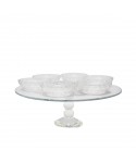 Seder tray on crystal stand 38x38x18cm