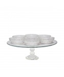 Seder tray on crystal stand 38x38x18cm
