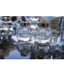 Round crystal salt and pepper shakers