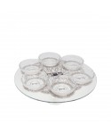 Seder tray on crystal stand 38x38x18cm