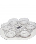 Seder tray on crystal stand 38x38x18cm