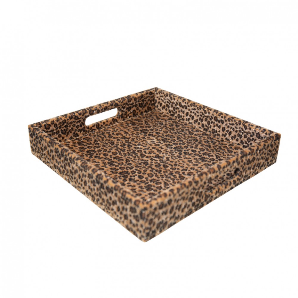 Square leopard tray 30x30x4.5cm