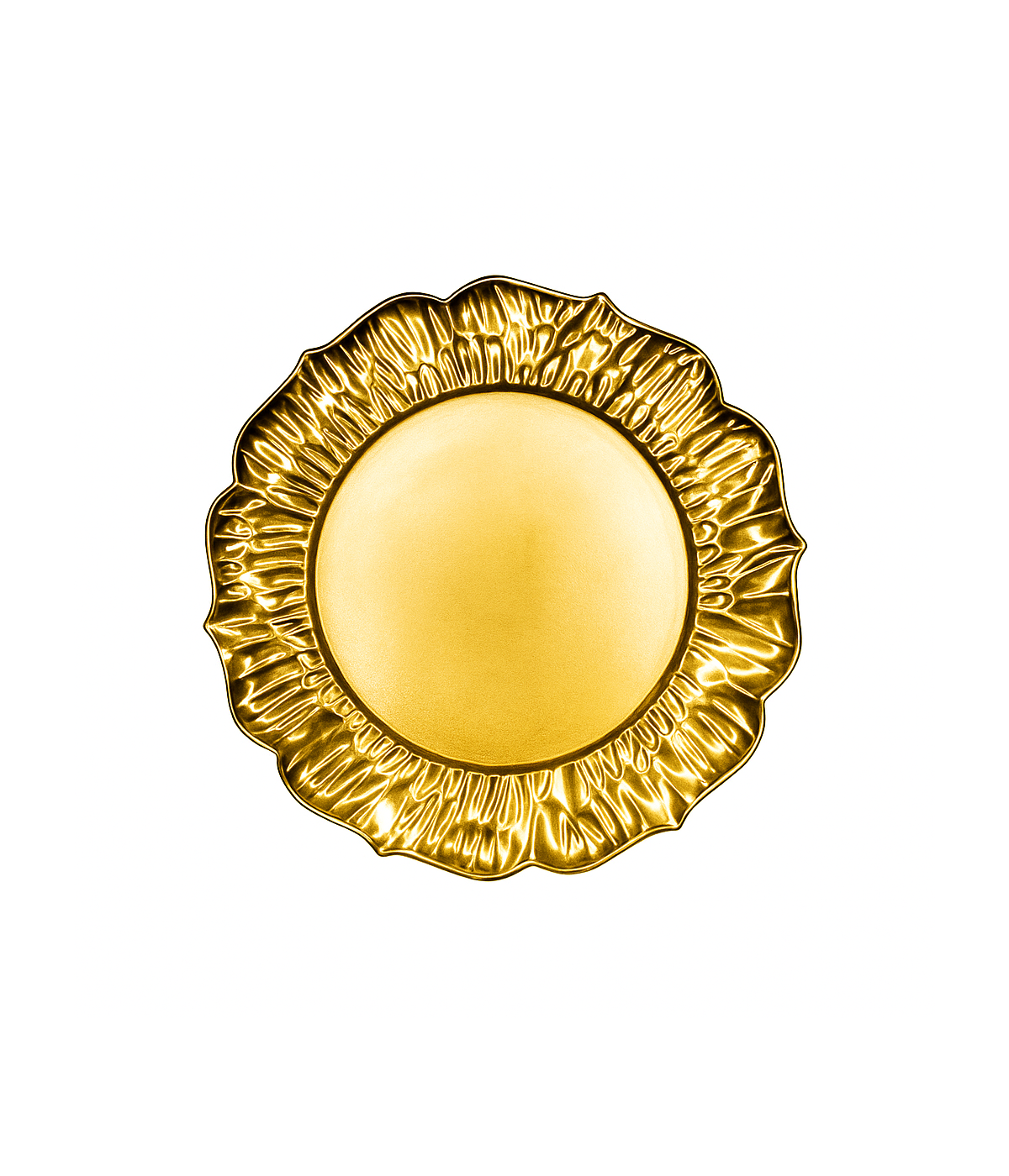Dessous d'assiette rond pétale doré 33x33x2cm