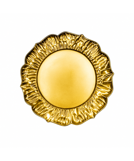 Dessous d'assiette rond pétale doré 33x33x2cm